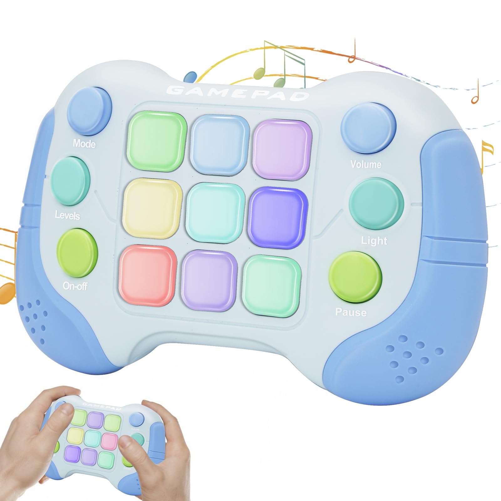 Thinhous Quick Push Pop Game - 5 Mode Electric Fast Push Handheld Games Sensory Light Up Toys With 7 Color Lights, Party Game Fo