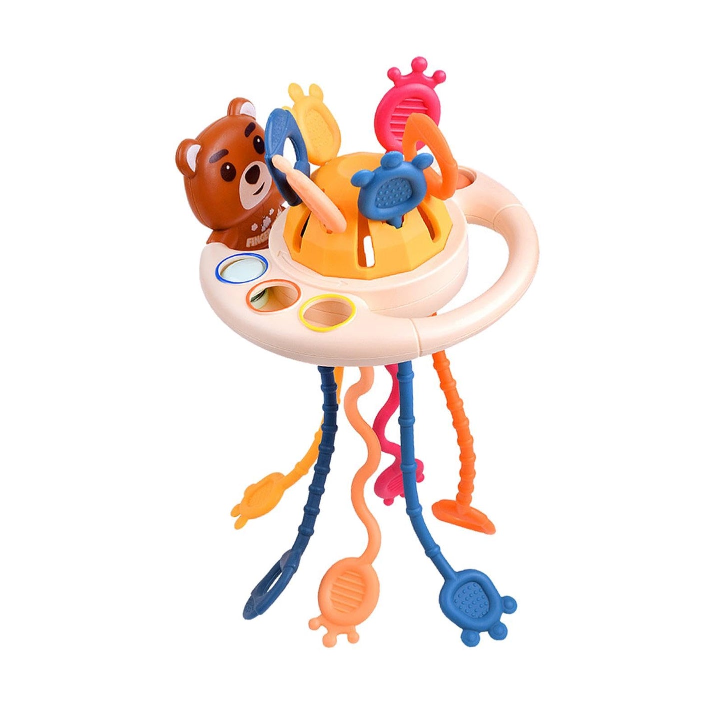 Jazzy Pearls Travel Pull String Activity Toy Montessori Toys For Kids Toddlers Boys Girls Beige Bear|Toys & Hobbies | Educationa