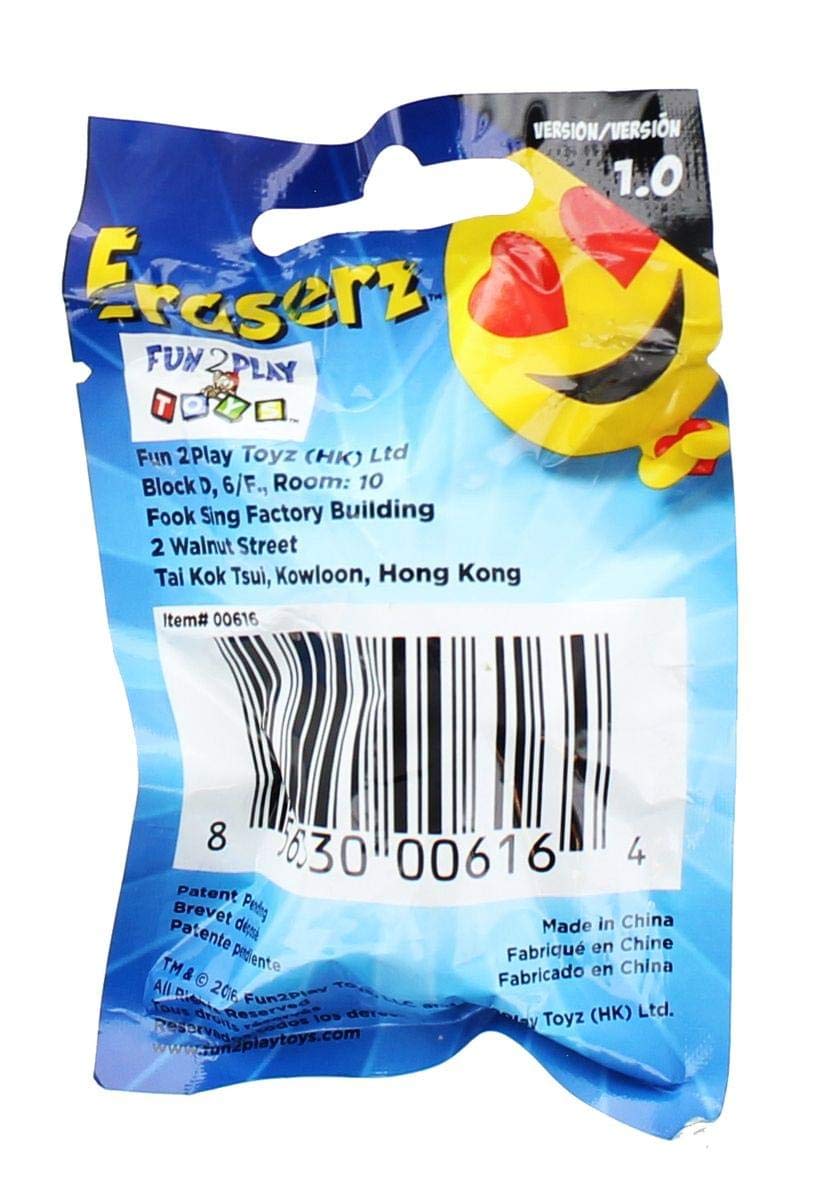 Fun 2 Play Toyz - Emoji Erasers - Blind Pack (3 Random Emoticon Erasers)