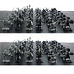 60 Pcs/Lot Sliver Black Warriors Medieval Soldiers Military Figures Toy Archaic Soldiers Middle Ages Knights