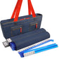 Linda Li New! - American Mah Jongg Set 166 Premium White Tiles, 4 All-In-One Rack/Pushers, Denim Blue Soft Bag - Stylish Full Size Complete Mahjong Set