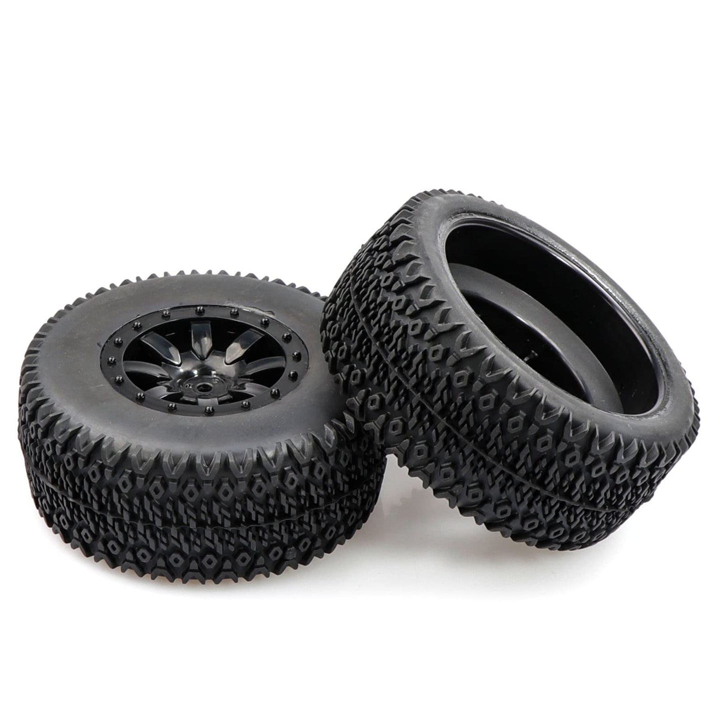 Acekeeps 1/10 Rc Short Course Truck Wheels And Tires Combo (Pre-Glued, Hex 12Mm) For 1/10 Traxxas Slash 2Wd/4Wd Losi Tenacity Re