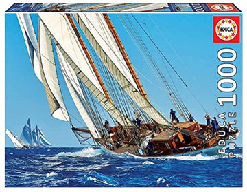 Educa - Yacht - 1000 Piece Jigsaw Puzzle - Puzzle Glue Included - Completed Image Measures 26.8' X 18.9' - Ages 14+ (18490)