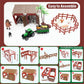 Bolzra Mini Barn Farm Toys Playset, 66Pcs Plastic Animals Figurines And Fence Farm Playset, Farm Figures Farmer Vehicle Toy Truc