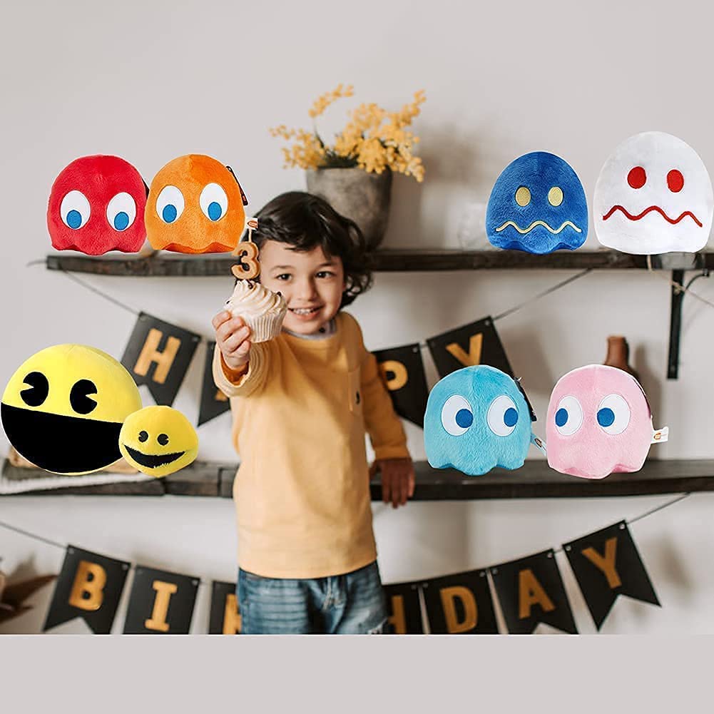 Pingong Pacn Game Man Plush Toy Set of 8, 6-inch Ghost Stuffed Animals, Perfect for Parties and Gifts, Kids' Favorites