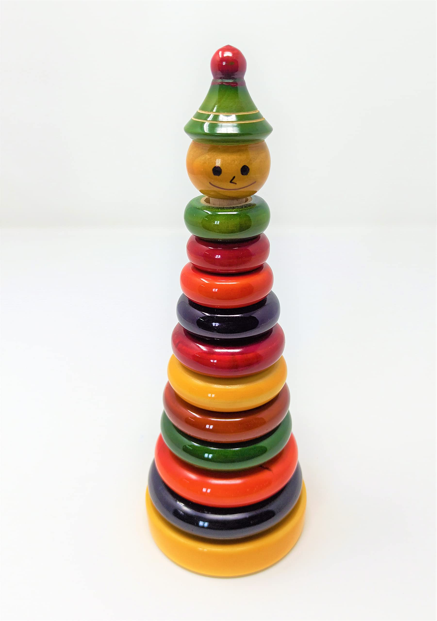 A&A Kreative Box Clown Stacker Set (Wooden) I Early Child Development I Shape & Colour Sorter I Fine Motor Skills I Sensory Lear