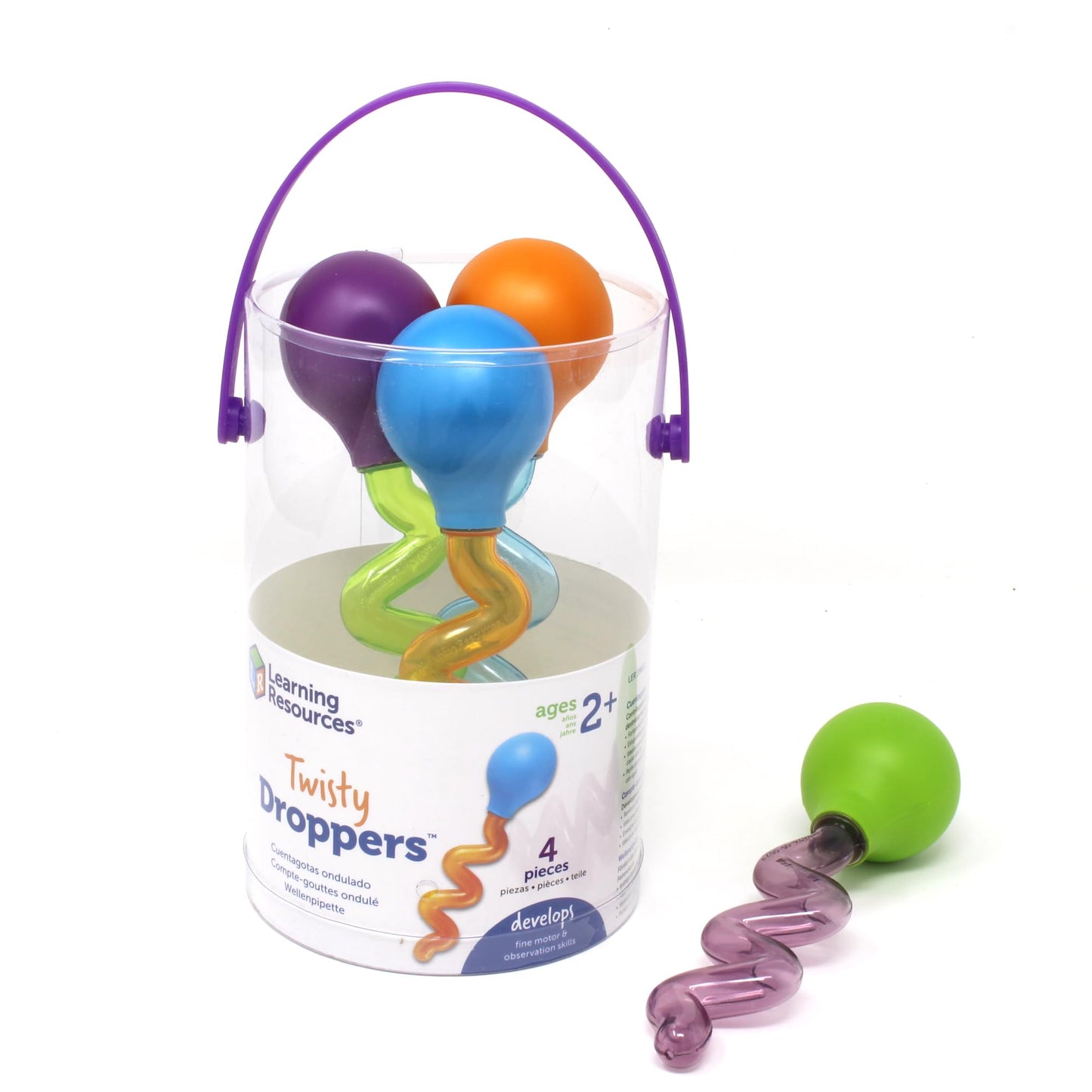 Learning Resources Twisty Droppers, Fine Motor Toy, Science Exploration, Water Dropper, Water Toys For Kids, Set Of 4, Ages 2+