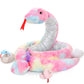 Morismos Giant Snake Stuffed Animal Mommy With Babies, Realistic Stuffed Snakes Plush Toy, 80' Long Green Boa Constrictor For Kids, Girls, Boys, Halloween, 3 Snake Babies, 3 Snake Eggs