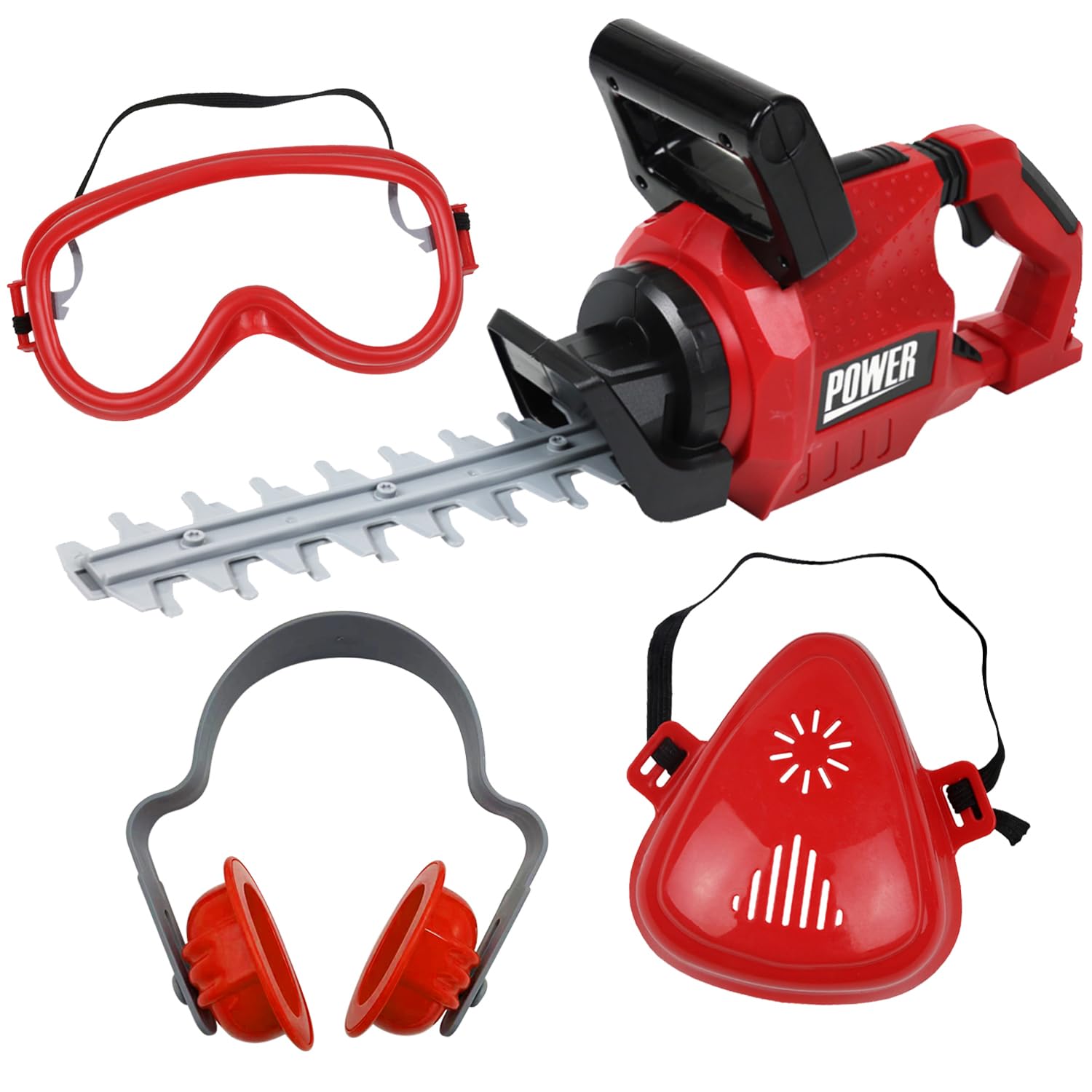 Teganplay Kids Hedge Trimmer | Toddler Landscaping Gardening Tools And Equipments | Includes Mask Safety Goggles And Earmuffs