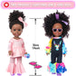 Ibayda One-Piece 14.5 Inch Black Girl African-American Washable Realistic Silicone Baby Doll With 2Sets Clothes Shoes Backbag Camera Glasses And Phone Toys Accessories