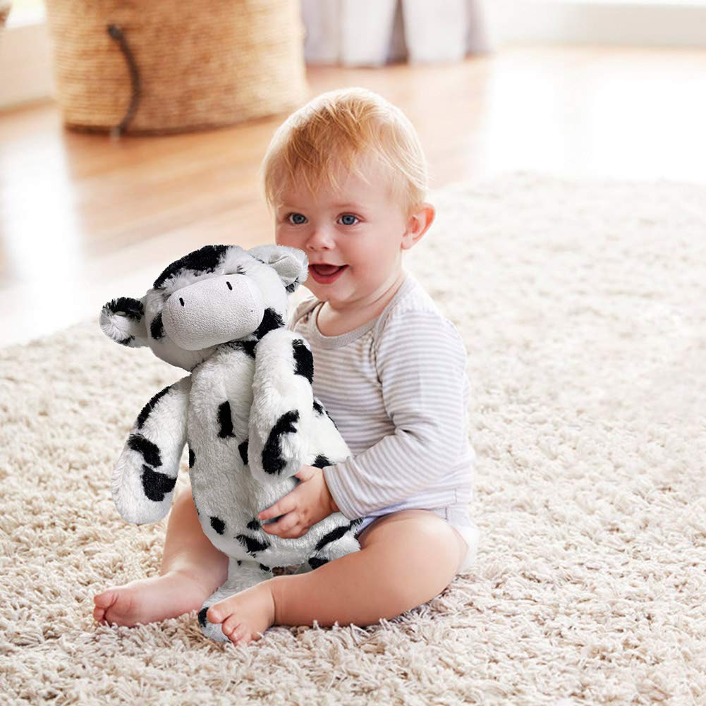 Lotfancy Cow Stuffed Animal, 16 Inch Tubbie Wubbie Soft Plush Cow For Babies, Farm Animal Toy Birthday For Boys Girls, White And Black, Kids Room Decoration, Easter Decorations