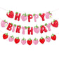 Strawberry Fruit Banners Happy Birthday Strawberry Theme Party Hanging Decorations Happy Birthday Party Wedding Party Decoration
