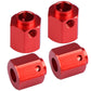 Aimrock Aluminum Hex Extended Wheel Hubs 12Mm Offset Spacers Upgrades For 1/10 Trx4 Trx6 Rc Crawler Truck (Red)