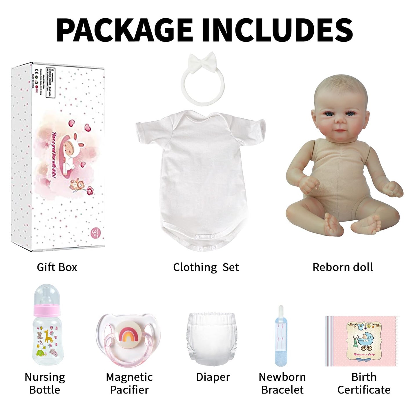 SCOM Silicone Reborn Baby Dolls Juliette - 18 Inch Lifelike Doll Cute Soft Vinyl Realistic Baby Doll Poseable Smiling Real Life Dolls with Accessories for Kids 3+ Gifts  Pretend Play