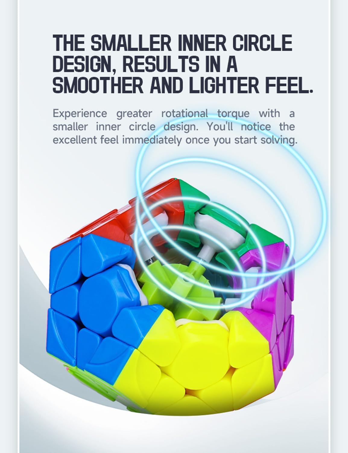 Megaminx Cube, Roxenda 3X3X3 Pentagonal Speed Cube Dodecahedron Magic Cube Puzzle Toy (Stickerless)
