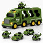 Mini Explorer 5-In-1 Friction-Powered Military Truck Toy Set With Music | Army Transport Carrier Vehicle For Boys & Girls | Educ