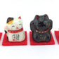 Yakushigama Mini Maneki Neko Set - 6 Antique Black Porcelain Cat Figurines
