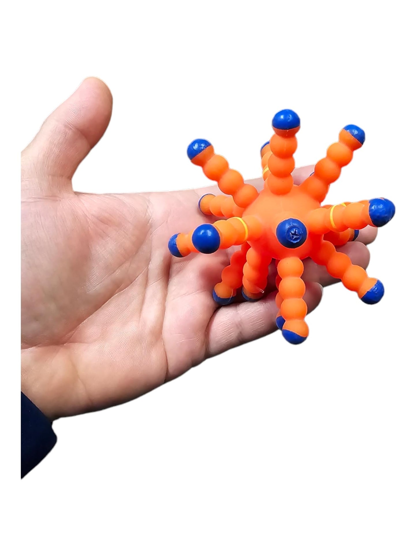 Neon Color Tactile Atom Balls (3.5 ) Random Colors Strechy Soft Jelly Rubber Calming Figdet Toy for Kids and mature-themed Autism ADHD Stress Relief (24 Balls)