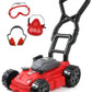 Teganplay Kids Lawn Mower | Toddler Landscaping Gardening Tools And Equipment | Includes Mask Safety Goggles And Earmuffs