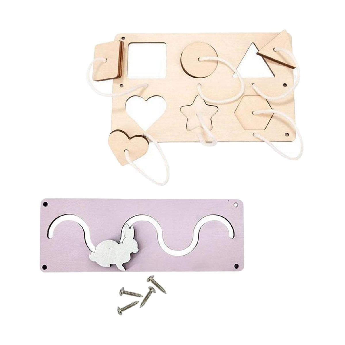 Ecomistiq2Pcs Montessori Busy Board Sensory Early Educational Accessories Style B|Baby|Toys For Baby|Developmental Baby Toys