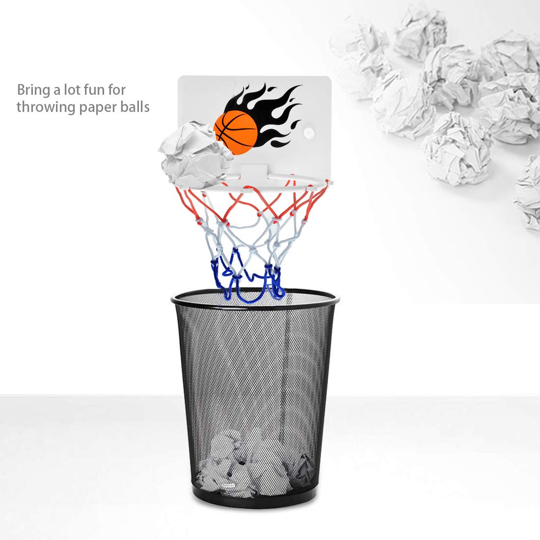 Seisso Mini Basketball Hoop And Balls - Bedroom Bathroom Toilet Office Desktop Mini Basketball Decompress Game Education Pet Pla