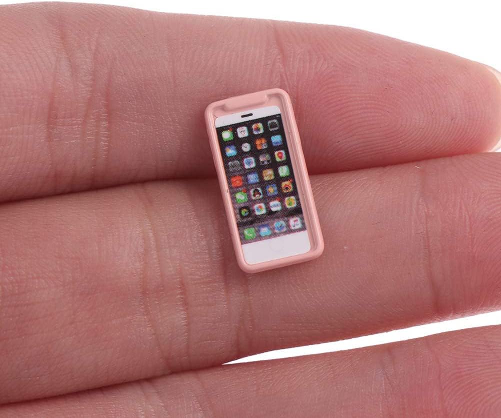 Welecom 7Pcs Dollhouse Mini Mobiles Phones Scene Miniatures Cell Phones Metal Simulation Cellular Phone Doll Phones Telephones Model Play Scene Diy 1/12 1/6 Scale Dolls House Decor Kid Pretend Toys