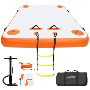 VOFiTNY Inflatable Floating Dock Swim Air Platform Island Raft Mat for Lake Beach Ocean with Rope Ladder, Non-Slip Surface (5ft 