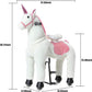 PONYEEHAW Ride on Unicorn Toys  Kids Riding Unicorn Toys Ride on Toys for 6-14 Years Old  enhanced Plush Animals Toys Walking Unicorn with Wheels (White and Pink  31.5 L x 13 W x 36.2 H)