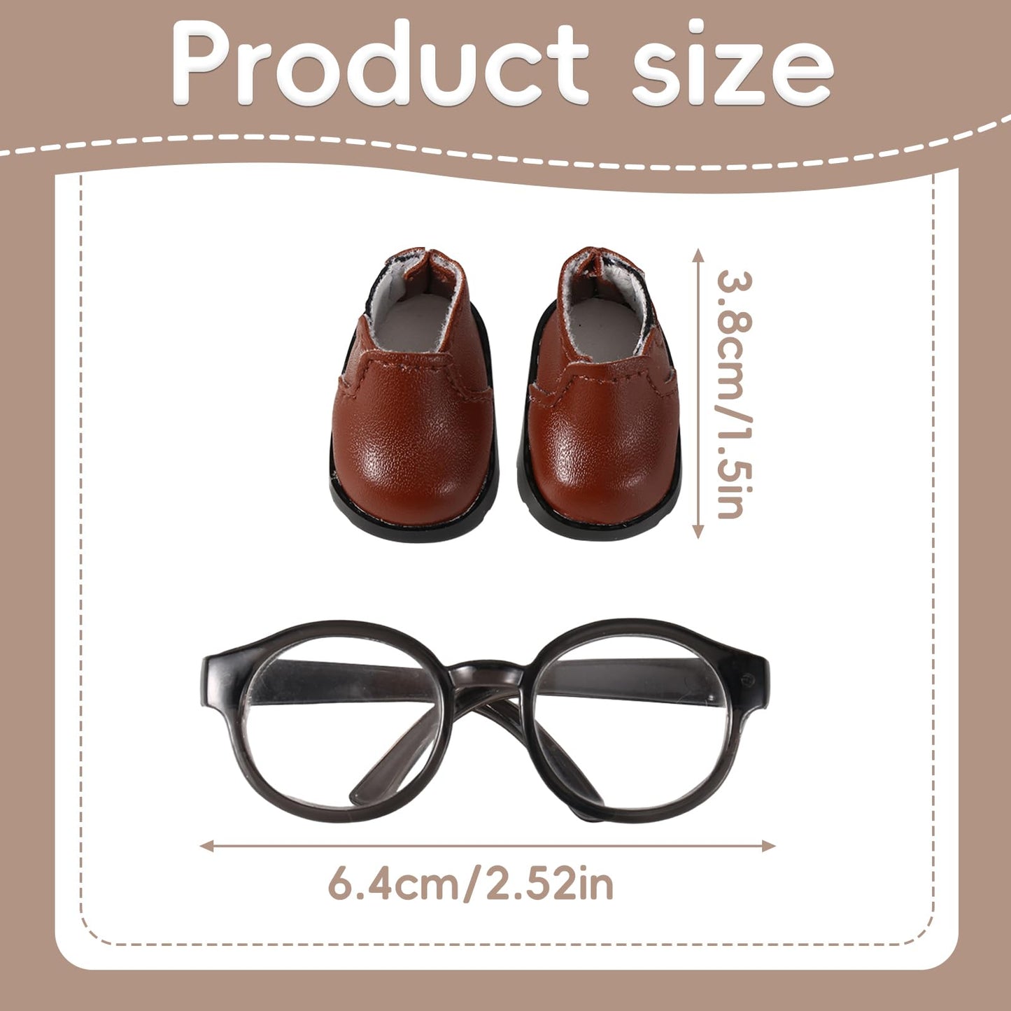 Mikovivi Mini Doll Shoes And Glasses Set, Stylish Mini Toy Shoes And Glasses For 17Cm Doll Footwear Eyewear Decoration To Match