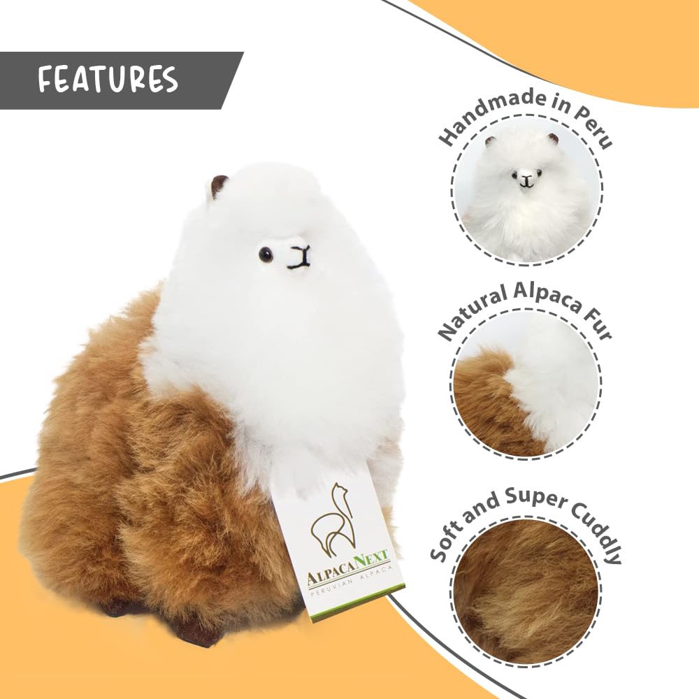 Alpacanext Llama Stuffed Animal - 9 Inch. Cute, Soft And Cuddly Alpaca Plush Toy Handcrafted On Real Alpaka Natural Fur, (9 Inch