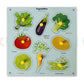 Multicolor Wooden Vegetable Puzzles for Kids  Knob Puzzle Set, Educational Learning Board Toy for Children (20cm x 20cm)