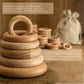 Bopoobo Wooden Rings Natural Beech For Craft, Unfinished Wood Ring Circle Rings For Diy Baby Teething Toys, Baby Wooden Teether Accessories, Pendant Connector (10 Pcs, 60 Mm)