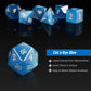 DNDND Gemstone Dice Set 7 PCS Aquamarine Dice with Gift Case for DND Dungeons and Dragon Tabletop Game (Blue Cat's Eye)