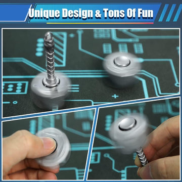 Cool Hammer Fidget Spinner Toy For Kids Adults, Metal 2 In 1 Hammer For Kids Adults, Keychain Infinity Cube For Office Stress Relief, Goody Bag Filler, 2 Pack Birthday (With Case)