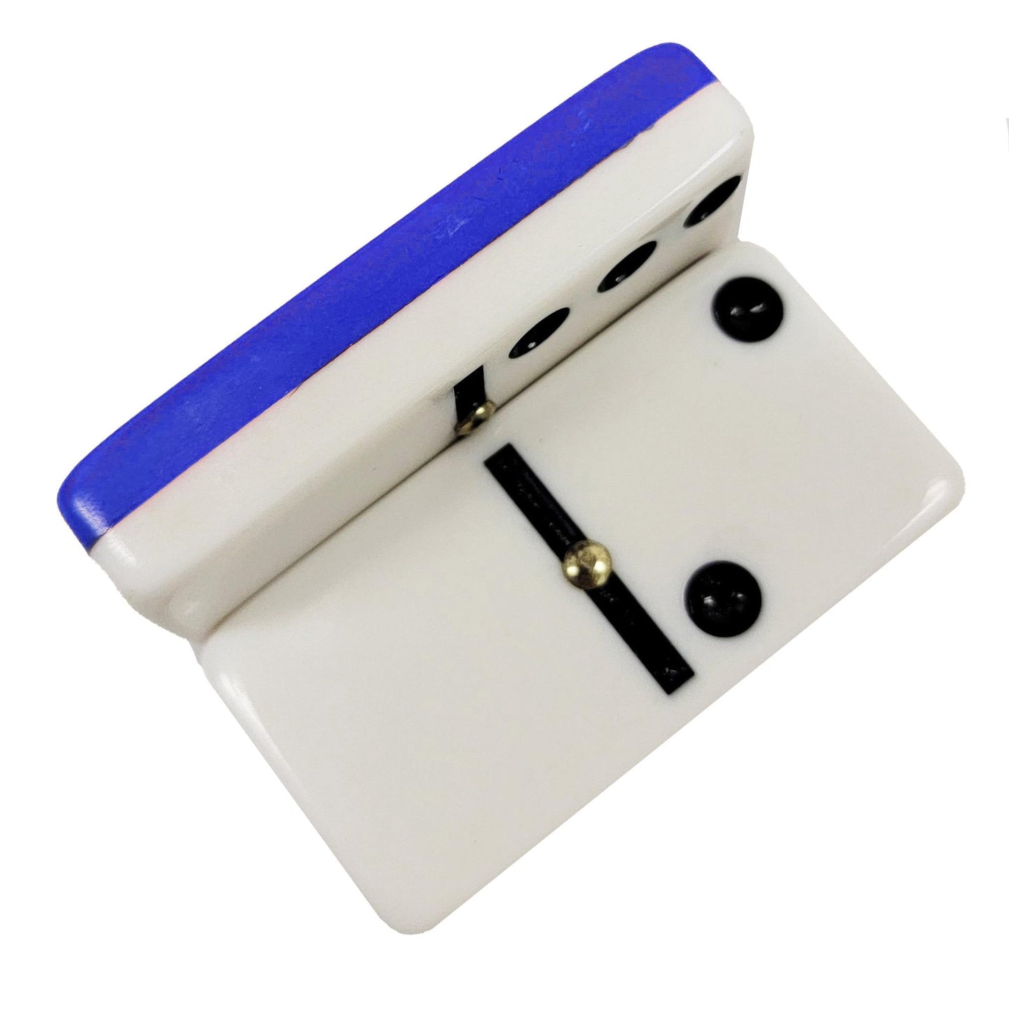 Marion & Co. Domino Double Six 6 Two Tone Blue And White Tiles Jumbo Tournament Professional Size With Spinners In Black Elegant