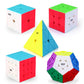 Roxenda Speed Cube Set, Speed Cube Bundle Of 2X2X2 3X3X3 4X4X4 Megaminx And Pyramid Cube Smoothly Magic Cube Collection For Kids & Adults [5 Pack] (Stickerless)