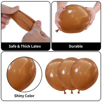 128 Pcs Cow Print Balloon Arch Kit, Brown Nude Tan Apricot Cow Balloon Arch Garland Kit Different Sizes, Latex Balloons Garland
