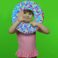 Inflatable Donut Pool Float For Kids, (Pack Of 4) Colorful Sprinkle Donut Inflatables Tube In Assorted Designs, For Summer & Beach, Donut Birthday Party Decorations, Durable Water Pool Toys For Kids
