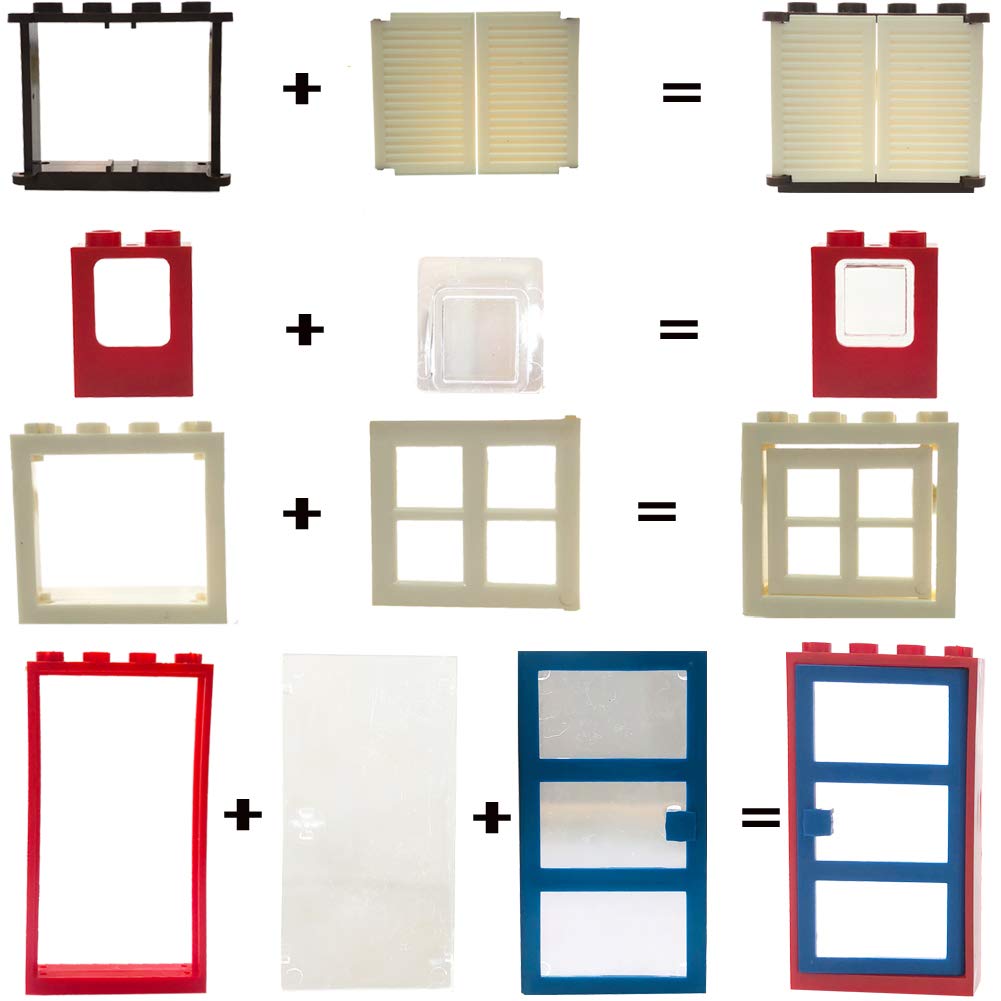 Taken All 82-Piece Building Block Toy Set - Windows, Doors & Fences - Multicolor - One Size - Compatible with Major Brands