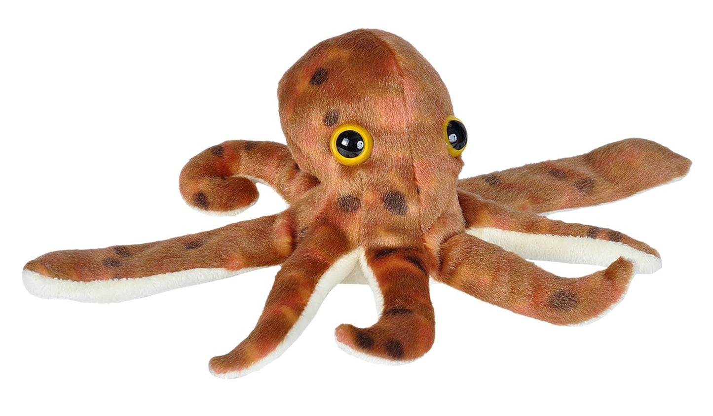 Wild Republic Huggers Octopus Plush Toy, 20cm Stuffed Animal, Polyester, Model 21422, Slap Bracelet Kids Toy