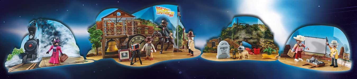 Playmobil Advent Calendar - Back to the Future Part III, Multicolor, Plastic, 46 x 31.5 x 10 cm, Model 70576