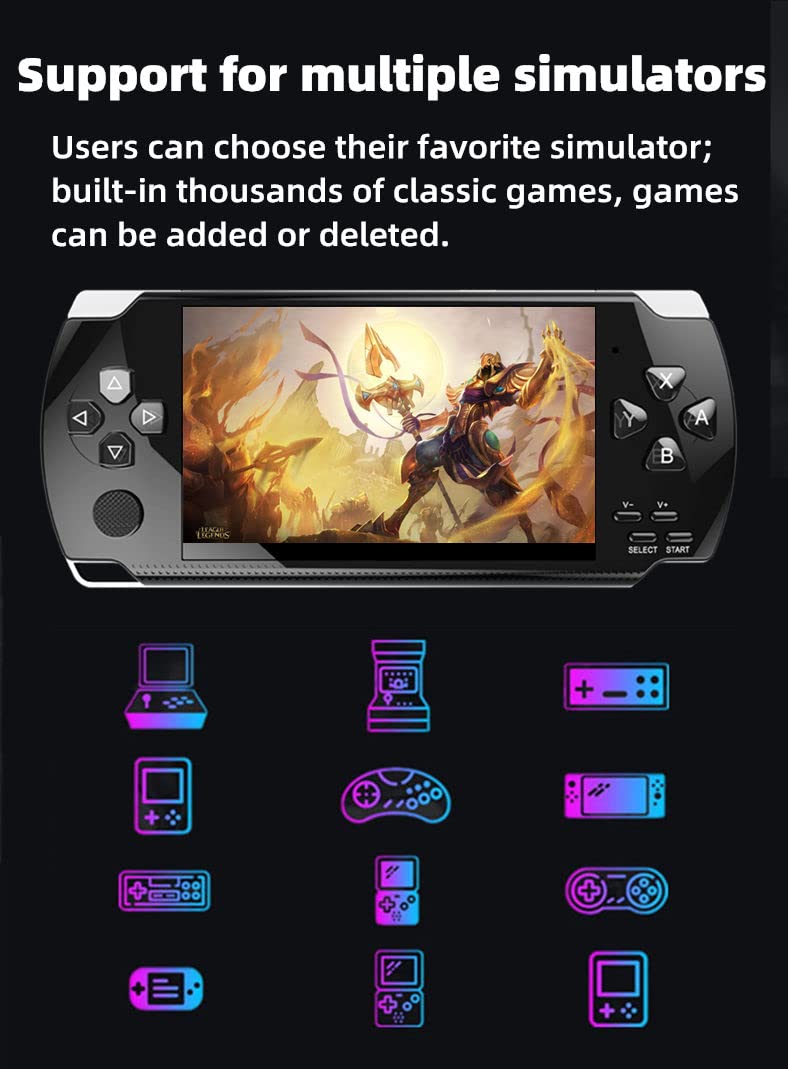 Hlf Retro Video Game Console Screen Built-In 2000 Games Handheld Game Console Multiple Emulators Mini Portable Game Device Mp3 M