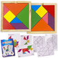 3 Bees & Me 2 Wooden Tangram Shapes Puzzle Toys with 52 Pattern Cards for Kids and mature-themeds - Montessori Wood Toy  STEM Shape Puzzles Manipulatives Games  Educational Tangrams for Kids
