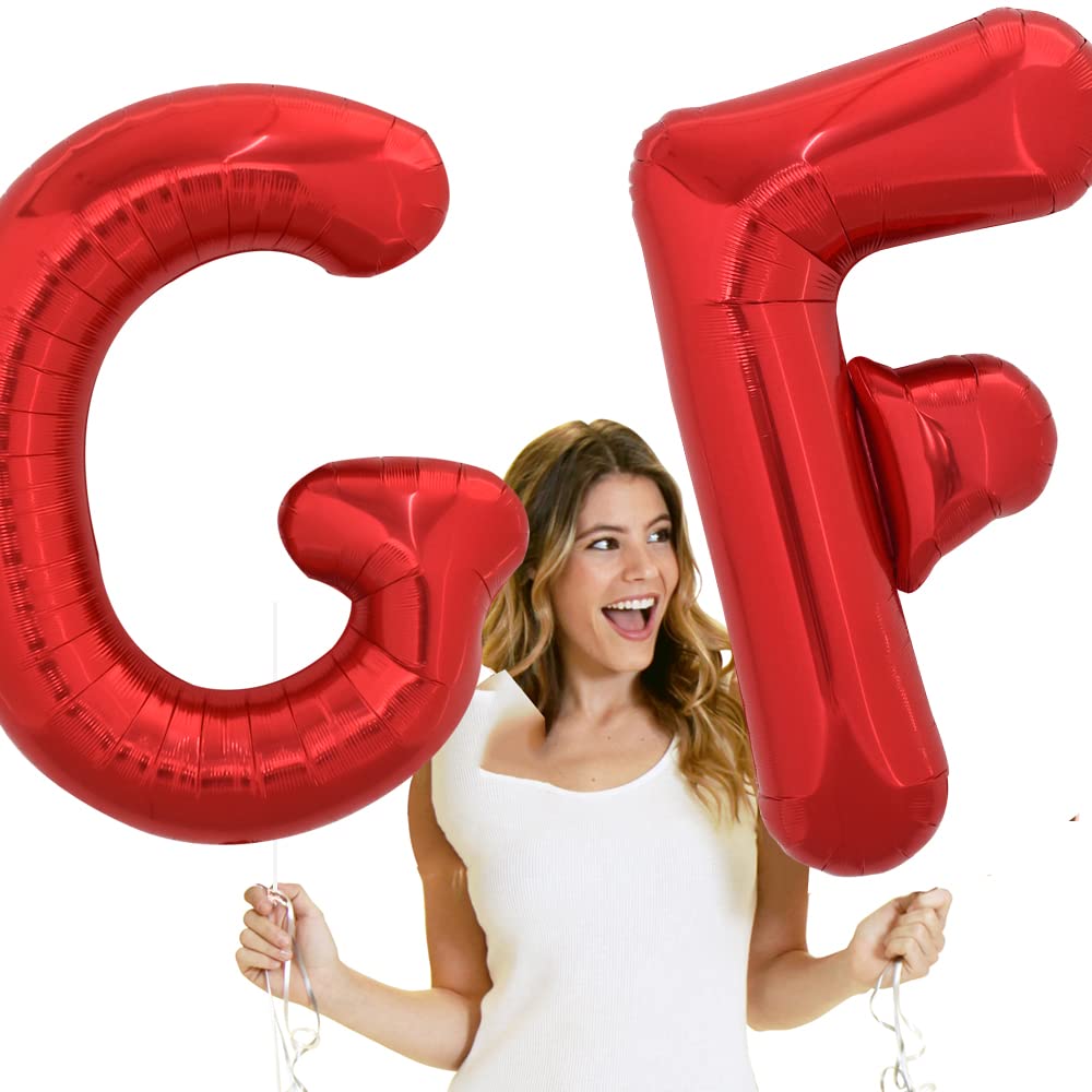 Toniful 40 Inch Large Bright Red Letter Balloons A-Z, Giant Jumbo Helium Foil Mylar Big Letter G Balloons For Birthday Party Ann