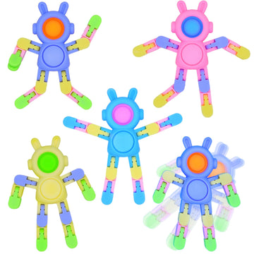 Menzcci 4 Pack Easter Bunny Fidget Spinners Toys Wacky Tracks Toys For Kids Boys Girls Easter Basket Stuffers Party Favors Gifts