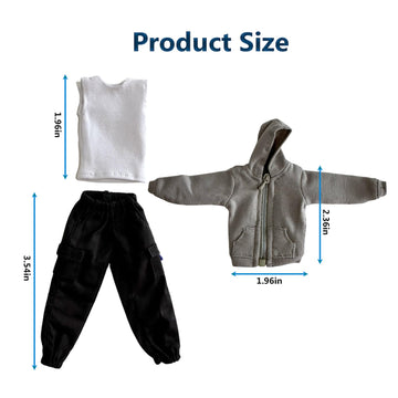 Linzheaxy 1/12 Action Figure Clothes,3 Pieces Set Casual Jacket,Vest And Pant,Miniature Clothing For 6'' Action Figure,1:12 Scal