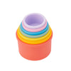tickit Silisoft Round Colorful Stacking Cups, 7 Soft Silicone Stacking, Nesting & Sensory Play Cups for Babys Fine Motor Skills 