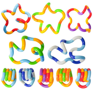 MFUERSTIC(10-Pcs) Tangles Quiet Fidget Toys for Classroom Kids.Fidgets Toys for mature-themed Relieve Anxiety and Stress.Brain Imagination Tools.Gift for Relax Therapy Educational Toy for mature-themeds and Kid