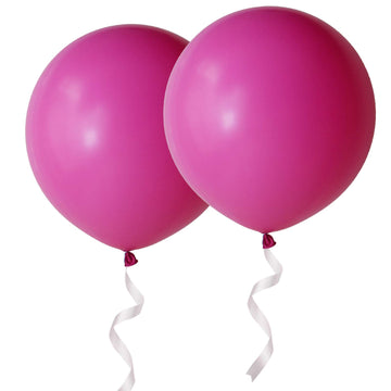 Oupking 24 Inch Big Round Latex Balloons Magenta Giant Thick Balloons 10 Packs For Party Decorations