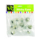 Fun Express Glow in The Dark Sticky Eyes - Vinyl Halloween Toys, Bulk Set of 48, .75 Inch, White & Black (Glows Green)